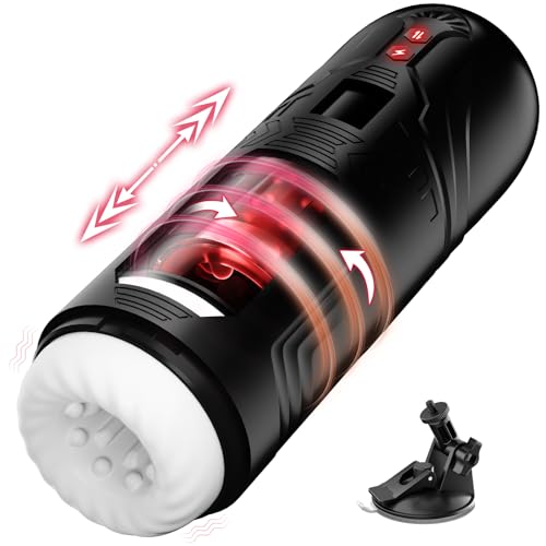 HIVEFUN Masturbieren für Männer Elektrisch, Masturbator Sex Spielzeug für die Männer Solo mit 7 Vibration Stoß und Rotationsmodi, 3 in 1 Sexspielzeug Taschenmuschi Penis Masturbatoren Sex Toys Pussy